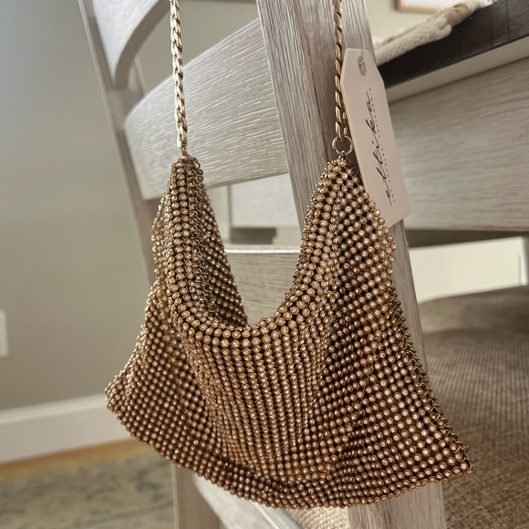 Ettika - Gold Metallic & Crystals Belt Bag / Shoulder Bag from REVOLVE - NWT - Picture 6 of 15